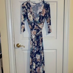 DRY CLEANED!Pink Blush Floral Maxi Maternity Dress